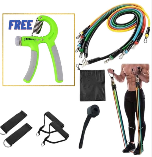 11-Pieces Resistance Band Set – Full Body Workout Kit for Home & Gym